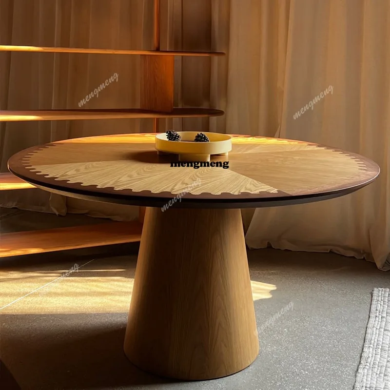 

Vintage Round Dining Table Household Small Apartment Color Dining Table Matching Simple Home Furniture Mesa De Comedor