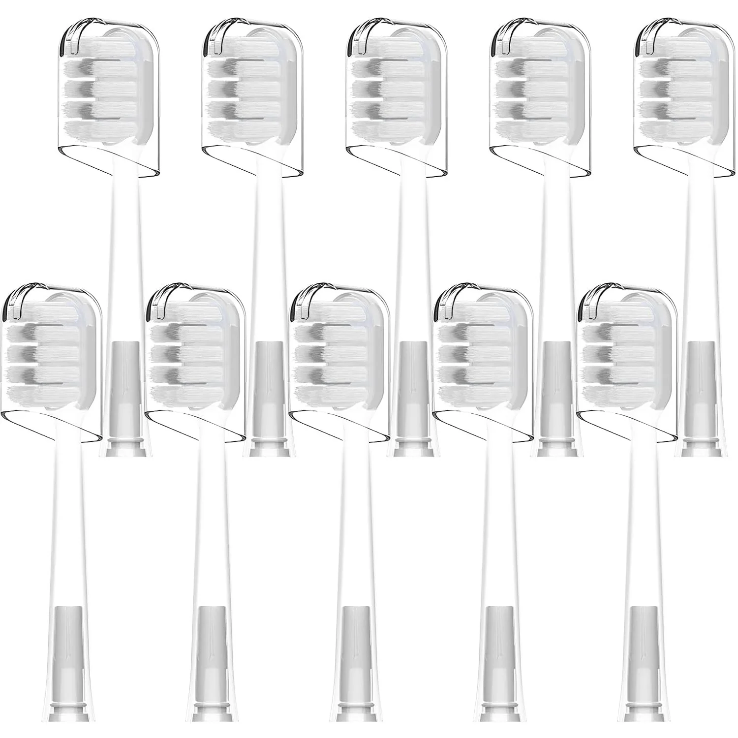 10 Pcs/Pack Replacement Toothbrush Heads For Laifen Wave Electric Toothbrush, For Sensitive Gum Care , Transparent