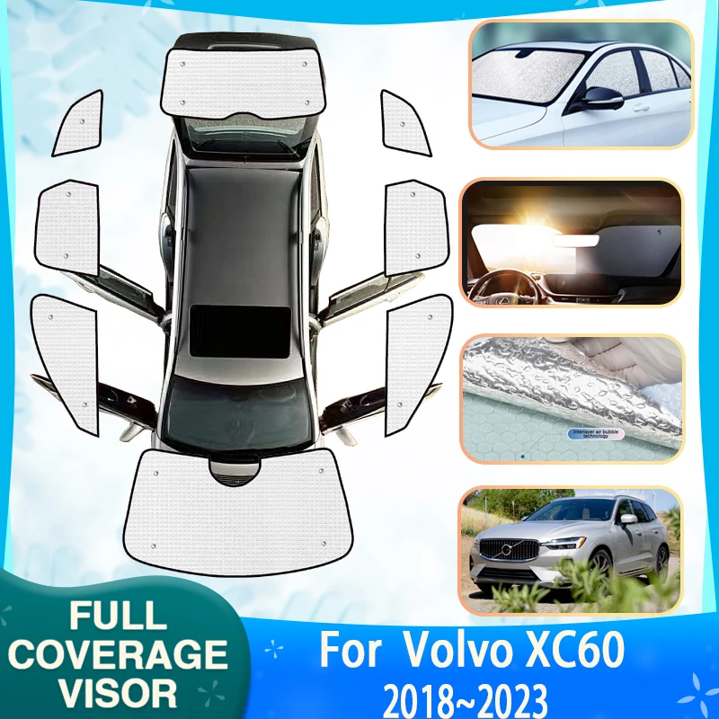 

Car Full Coverage Sunshades For Volvo XC60 Visors 2018~2023 Car Sunscreen Window Sunshade Anti-UV Sun Visors Covers Accessories