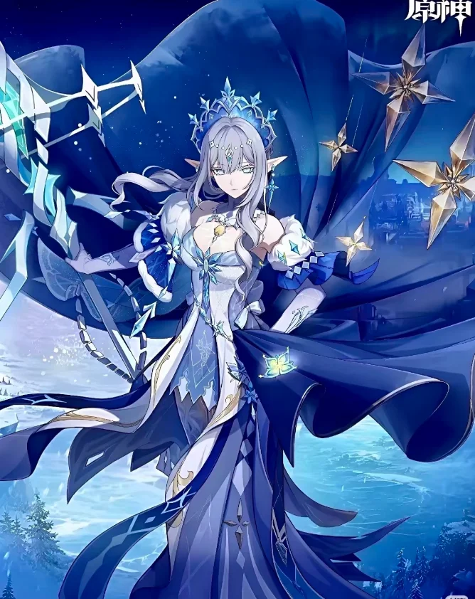 Genshin Impact Anastasya Feodorovna Snezhnaya Princess of Ice Tsaritsa Cosplay Costume  Dress Role Play Outfit Halloween Women