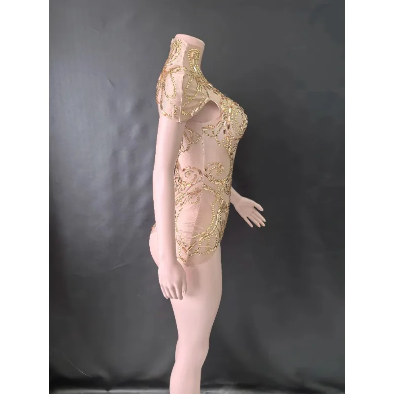 Performance Costumes Bodysuit Sparkling Diamond Latin Dance High-altitude Hanging Rings DancePerformance Clubwear Costume