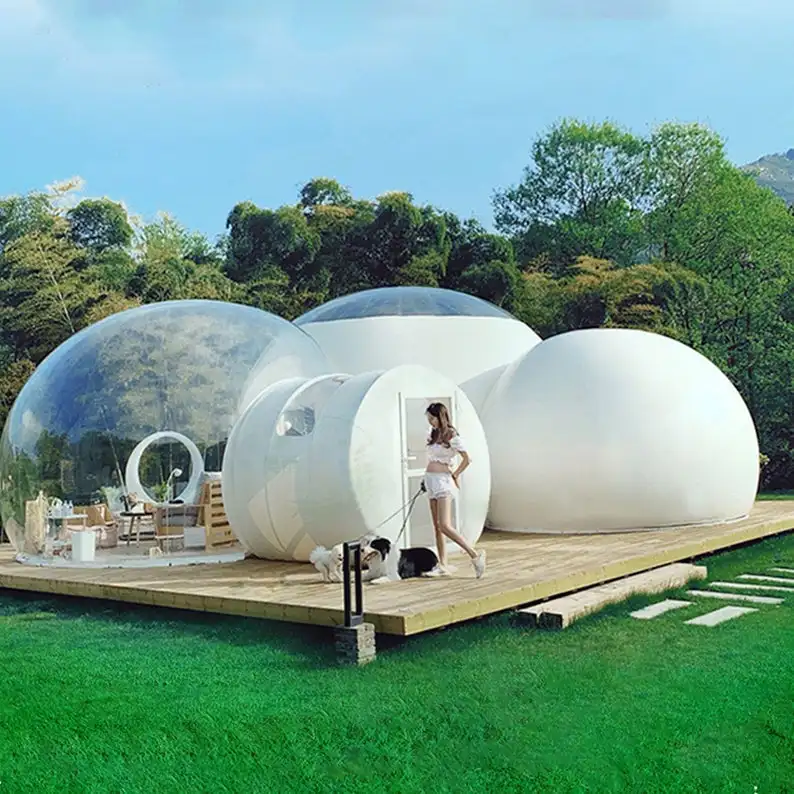 Hôtel gonflable clair d' Igloo de dôme de maison étoilée de bulle gonflable de Camping en plein air 