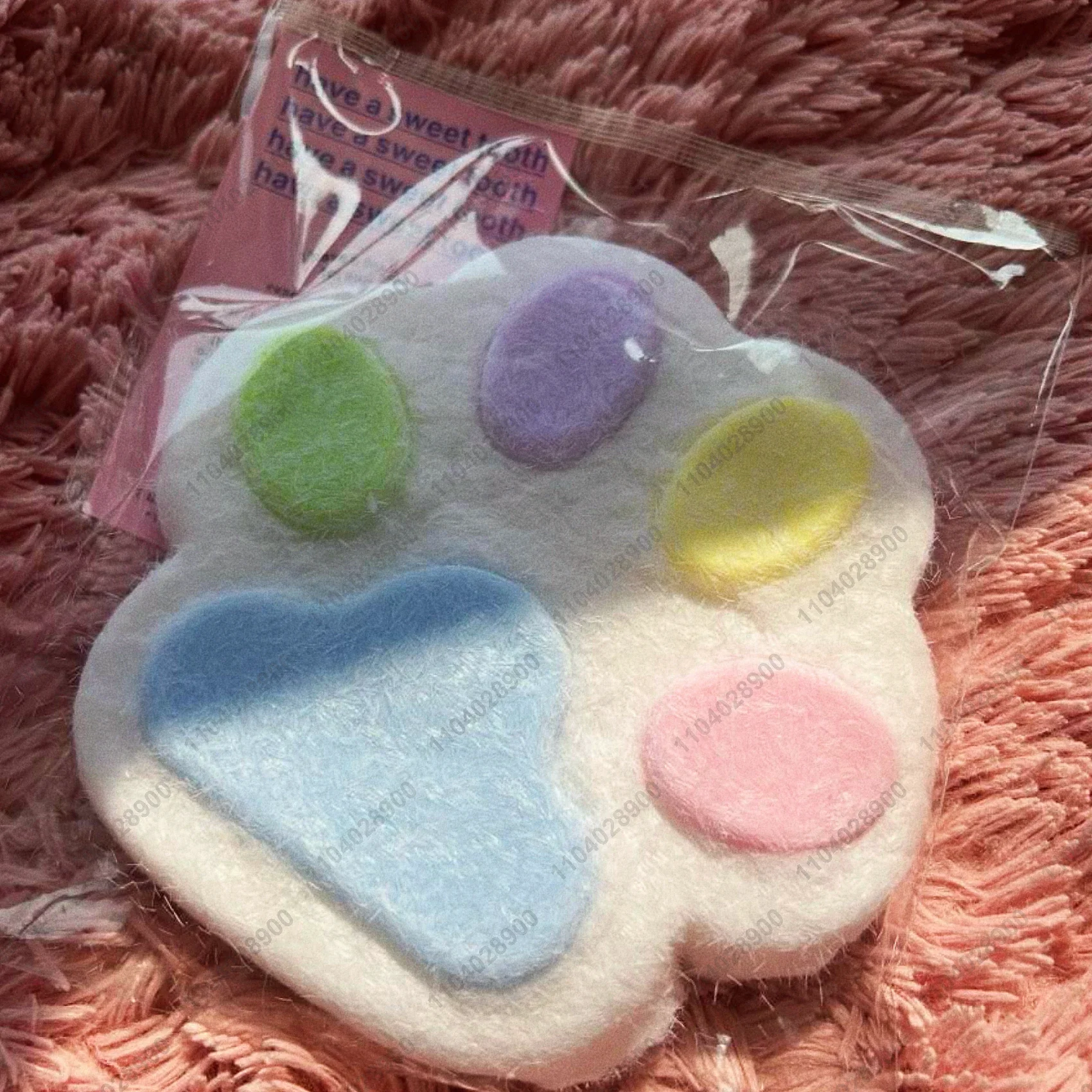 Cat Paw Taba Squishy Silicone Fuzzy Colorful Cat Foot Marshmallow Cat Paw Squeeze Toy Mochi Toy Hand Relax Stress Release Toy