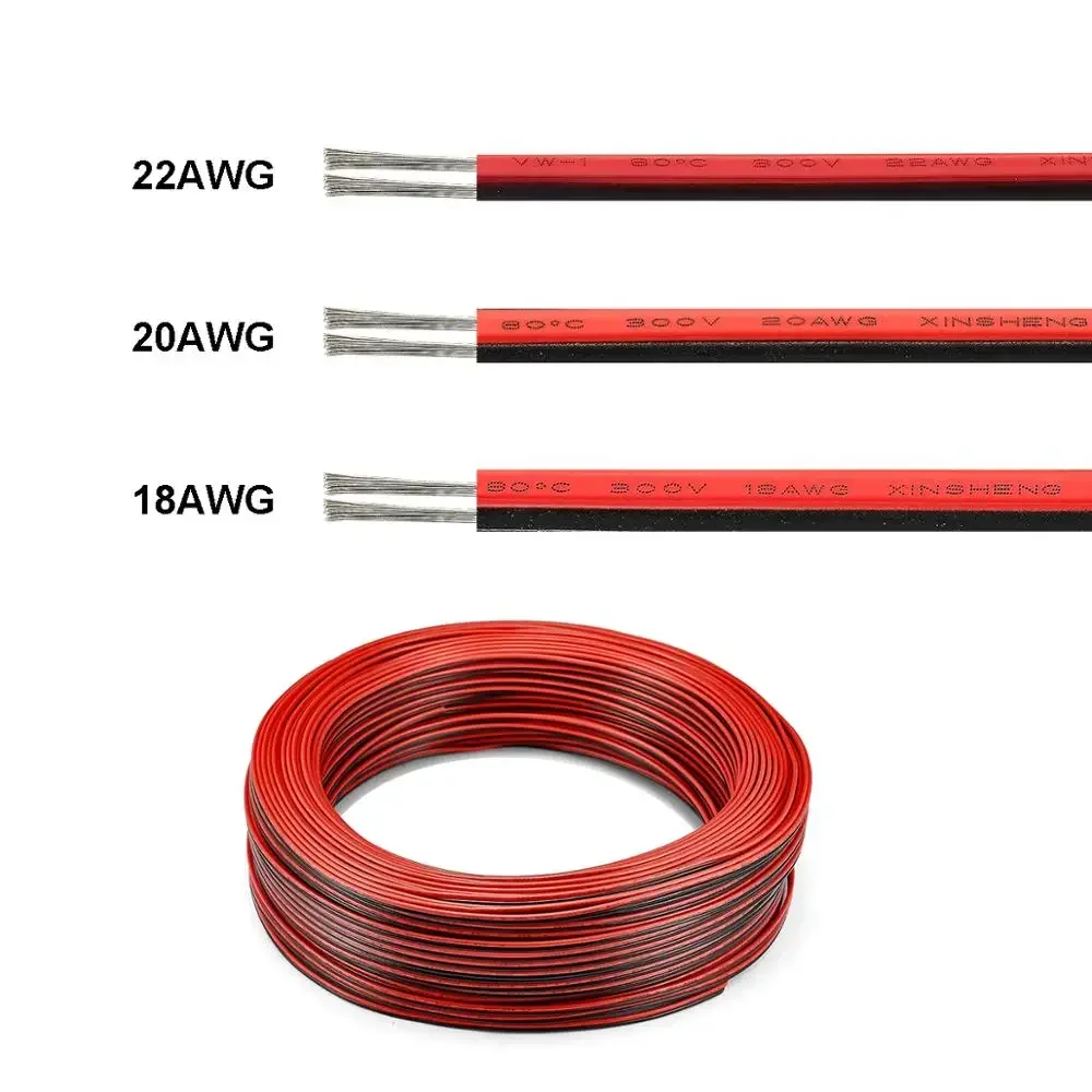 Cavo elettrico a 2 Pin 22AWG 20AWG 18AWG SM JST connettore in rame stagnato fili a 2 pin per 3528 2835 LED Strip Lights Driver