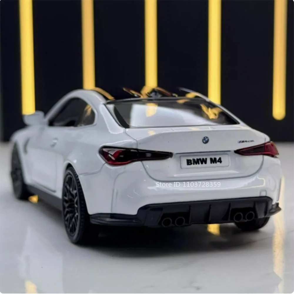 1:36 نموذج سيارة BMW M4 CSL M3 1987 سيارات مصغرة سبيكة دييكاست الأبواب مفتوحة التراجع الإطارات المطاطية حلية لعب للأطفال هدايا