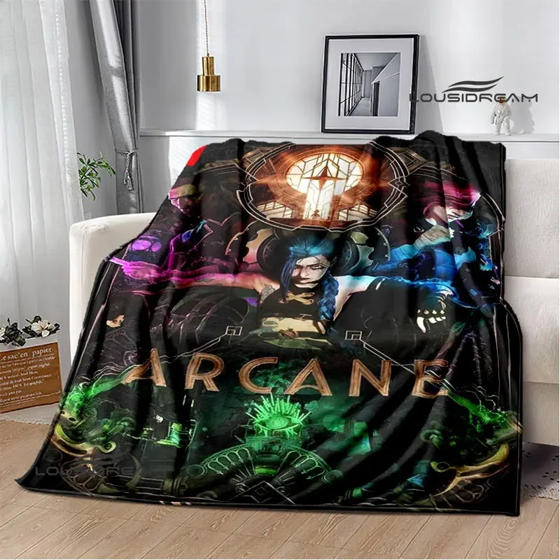 Arcane: League of Legends Cartoon printing blankets to keep warm, soft and comfortable home travel bed blanket birthday gift