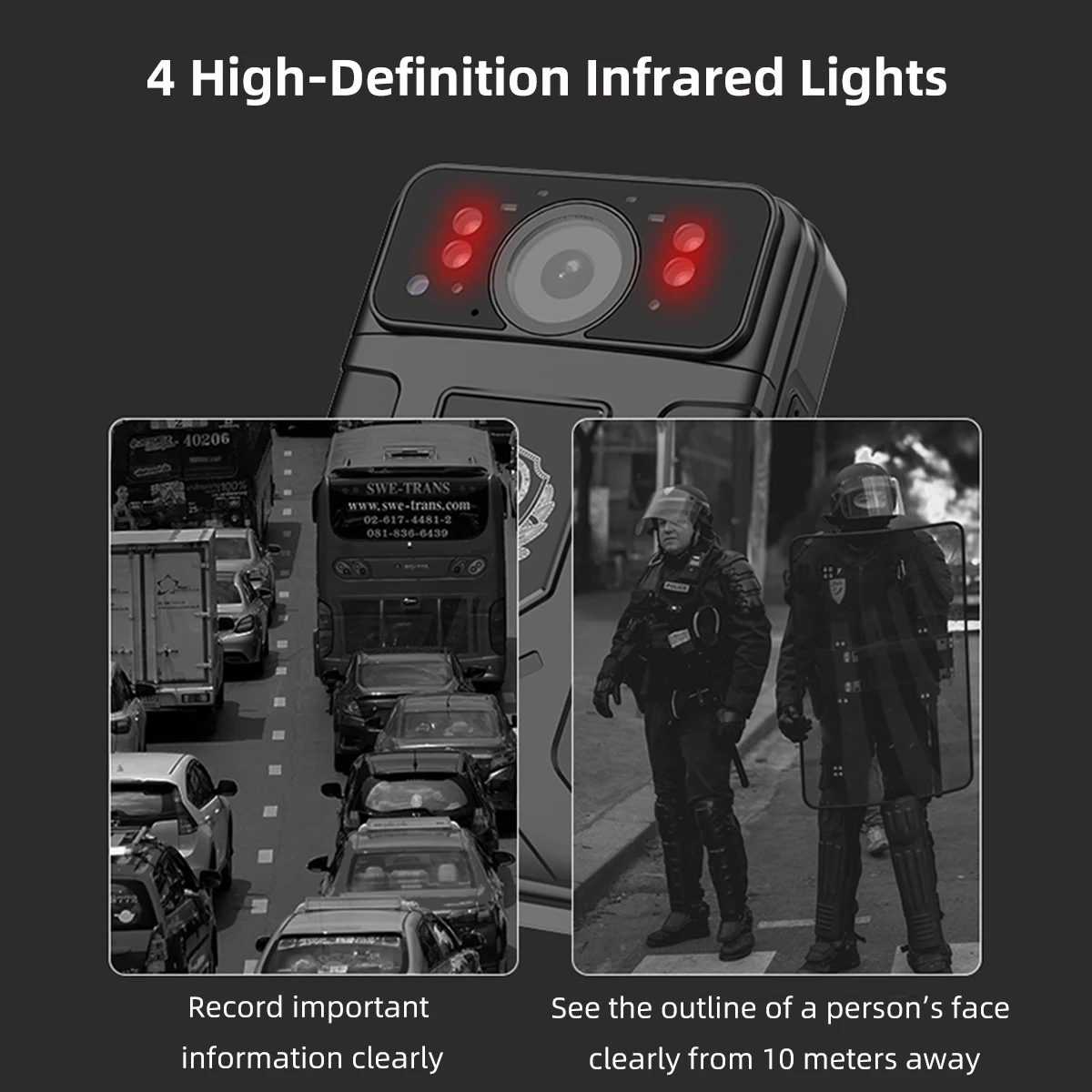

2026unique 4G 2K HD Камера для ношения на теле Двойные камеры Поддержка Wi-Fi, Bluetooth и GPS с 2,8-дюймовым сенсорным экраном IP68 Водонепроницаемая запись