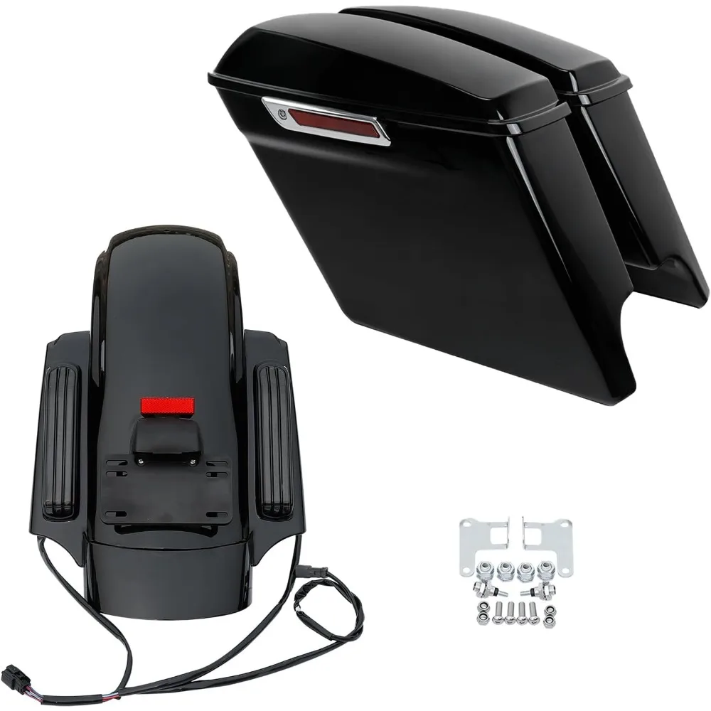 

5" Stretched Saddlebags Rear Fender Fit For Harley Road King Road Glide Street Glide Electra Glide Ultra Limited 2014-2023