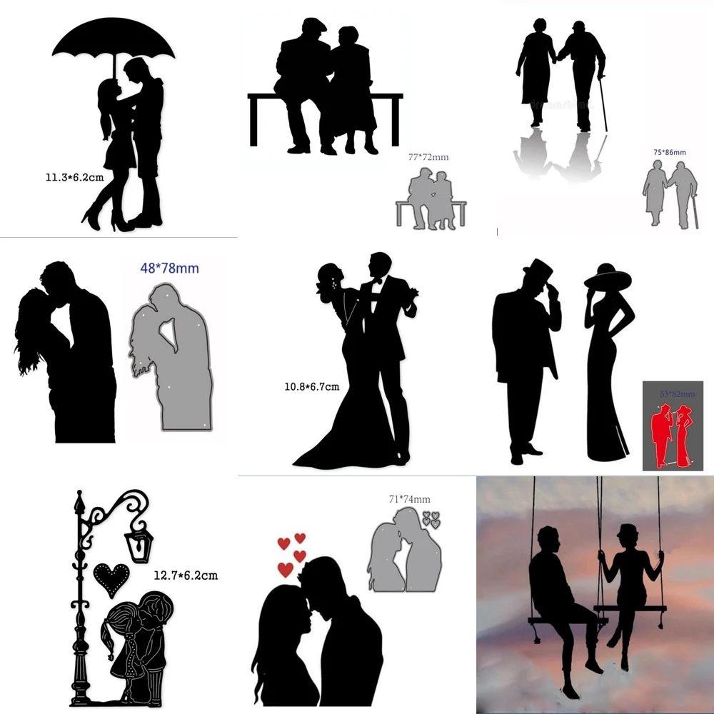 couple lovers Metal stencil mold Cutting Dies decoration scrapbook die cuts Album Paper Craft Embossing DIY Card Crafts