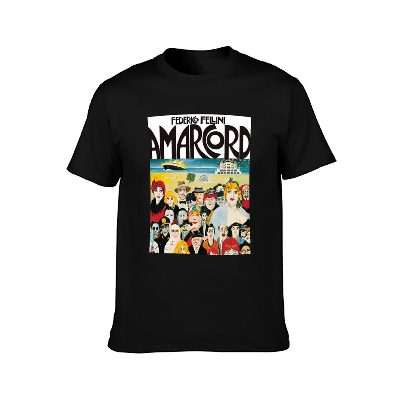 Amarcord by Federico Fellini T-Shirt Minimalist Plain Crew Neck T-Shirt