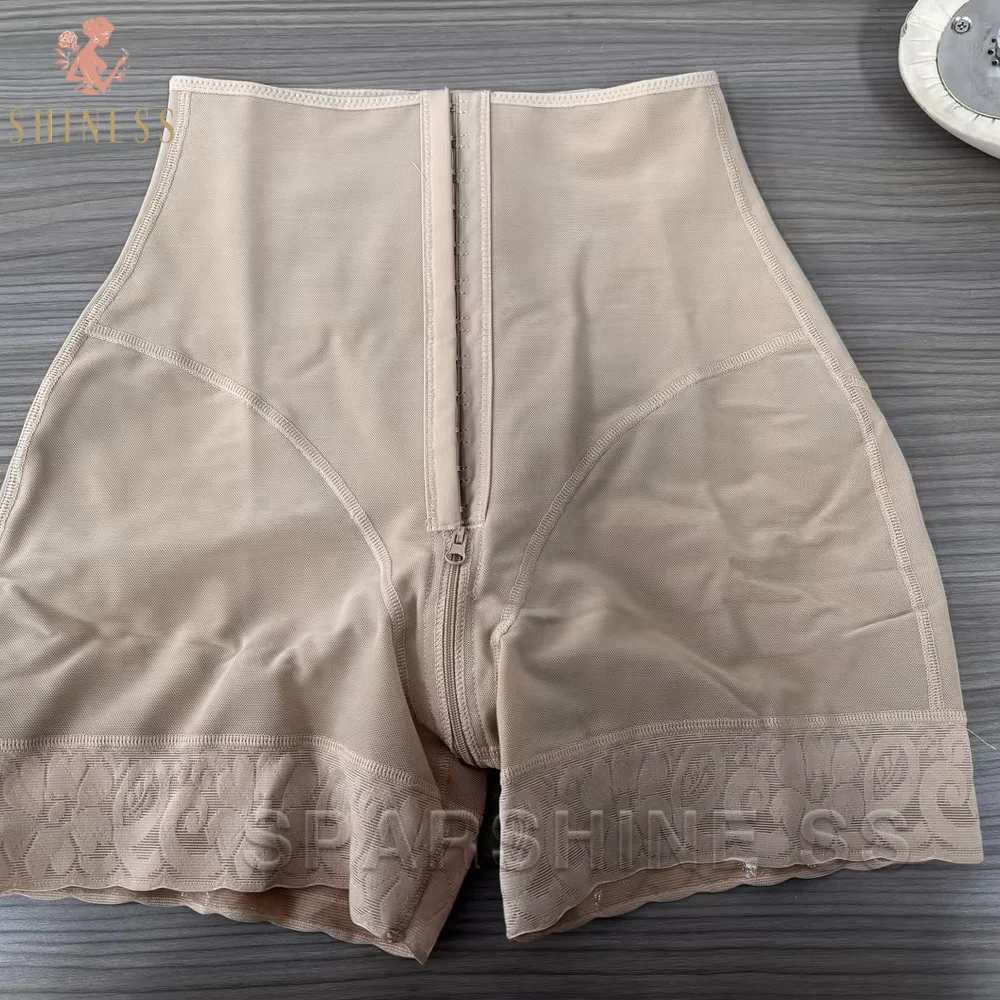 

Женские корректирующие шорты с высокой талией, застежкой-молнией спереди и кружевной отделкой – утягивающее белье для коррекции фигуры и выравнивания контуров