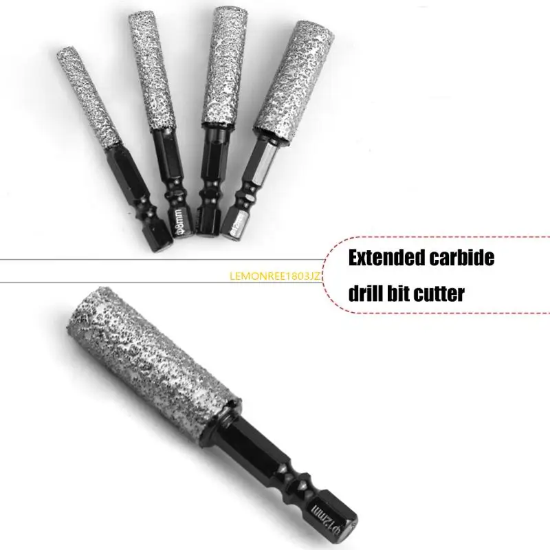 N58C 4pcs Diamantes secos Bits broca 1/4 broca ladrilho hexadecimal para ladrilhos para ladrilhos