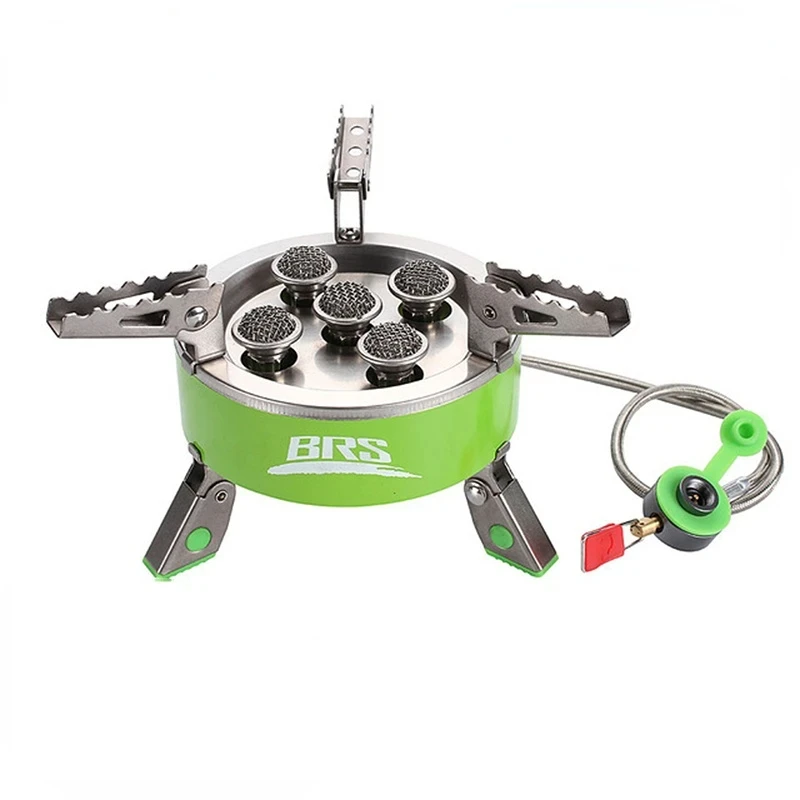 

BRS 7000W Strong Power Gas Stove for Camping & Barbeque, with Five Burners and Portable Design for Easy Carrying BRS-75