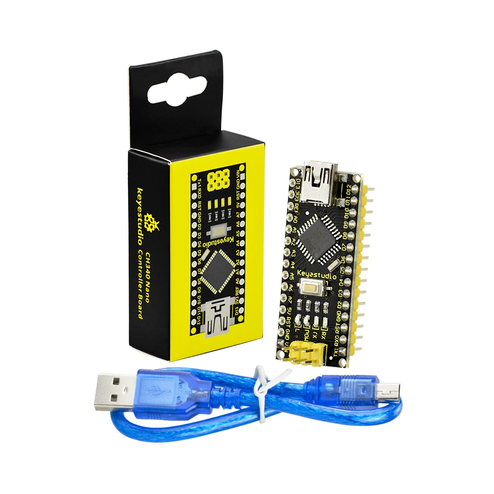 Keyestudio16MHz ATMEGA328P CH340 NANO płytka rozwojowa z загрузчиком + USB-ładowalność kompatybilna z Arduino NANO DIY zestaw elektroniczny — zdjęcie 2