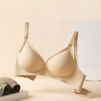 Front Open Nursing Bra Maternity Jelly Gel Laser Cutting Seamless Underwear Ultra Thin Breastfeeding Bra For Pregnant Women
