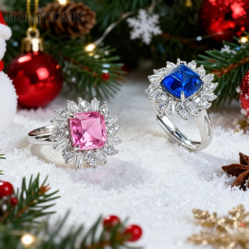 

Кольцо специальной огранки Padparadscha с сапфиром 8x8 мм 4CT из стерлингового серебра 925 пробы уникальные рождественские украшения подарки в качестве обручального кольца