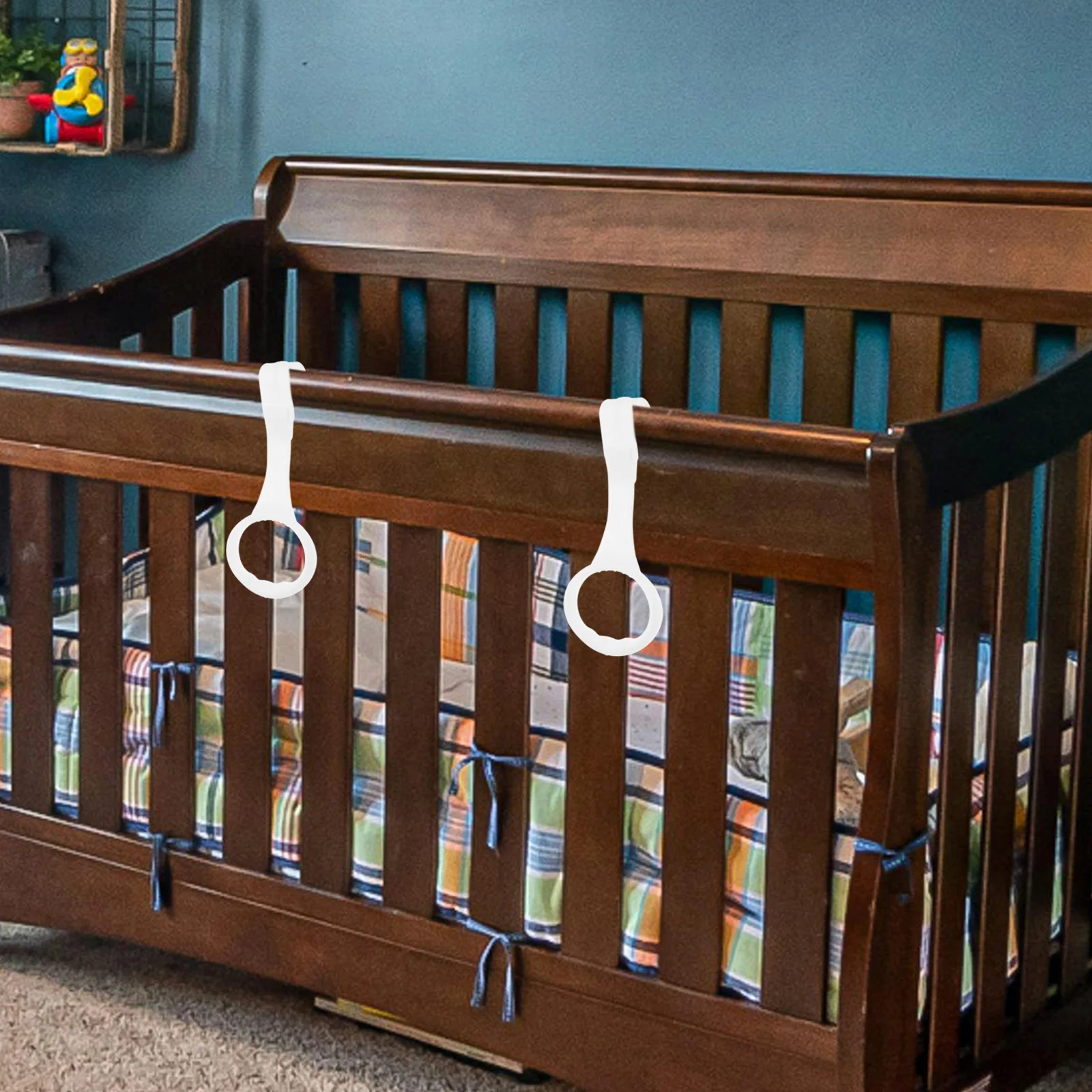 

2pcs Baby Hanging Rings Playpen Pull Up Handles Lightweight Portable Toddler Nursery Pull Rings Accessories Infant Supply