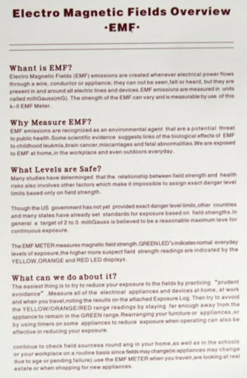 K-II EMF Medidor Detector De Campo Eletromagnético, Detector De Radiação, Radiofrequência, Tester Dosímetro De Emissão, Blac, Eletrodoméstico