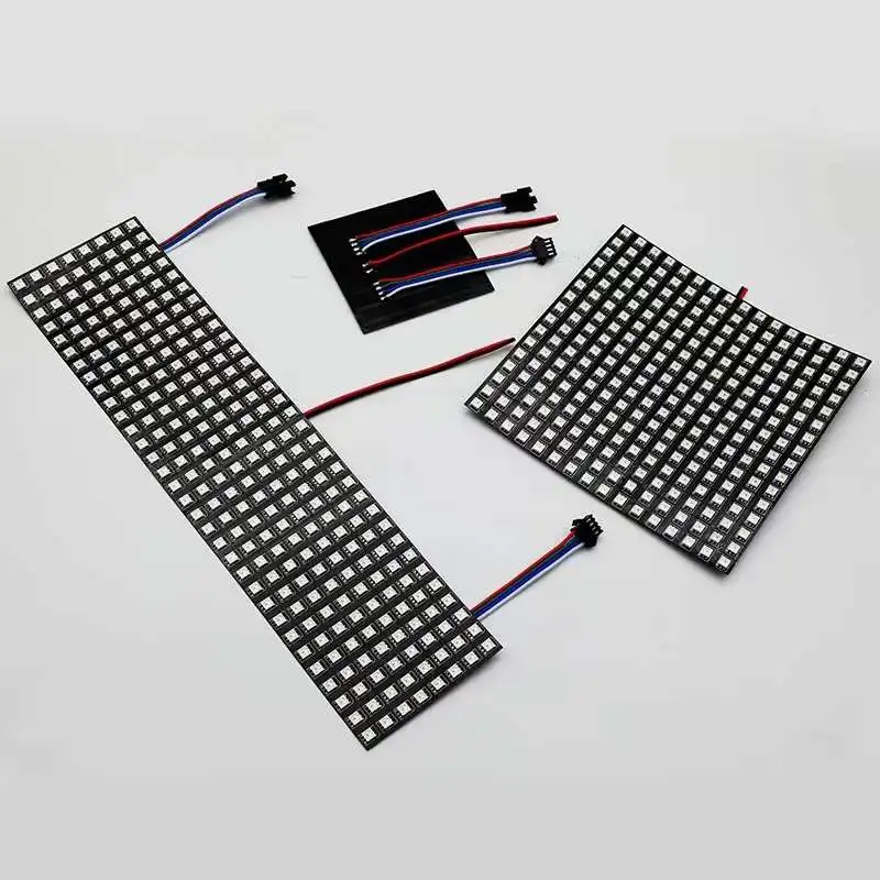 DC12V WS2815 DC5V WS2812B 8X8 16X16 8X32 LED Pixel Panel Flexible Screen WS2812 RGB Led Module Individually Addressable LED strp