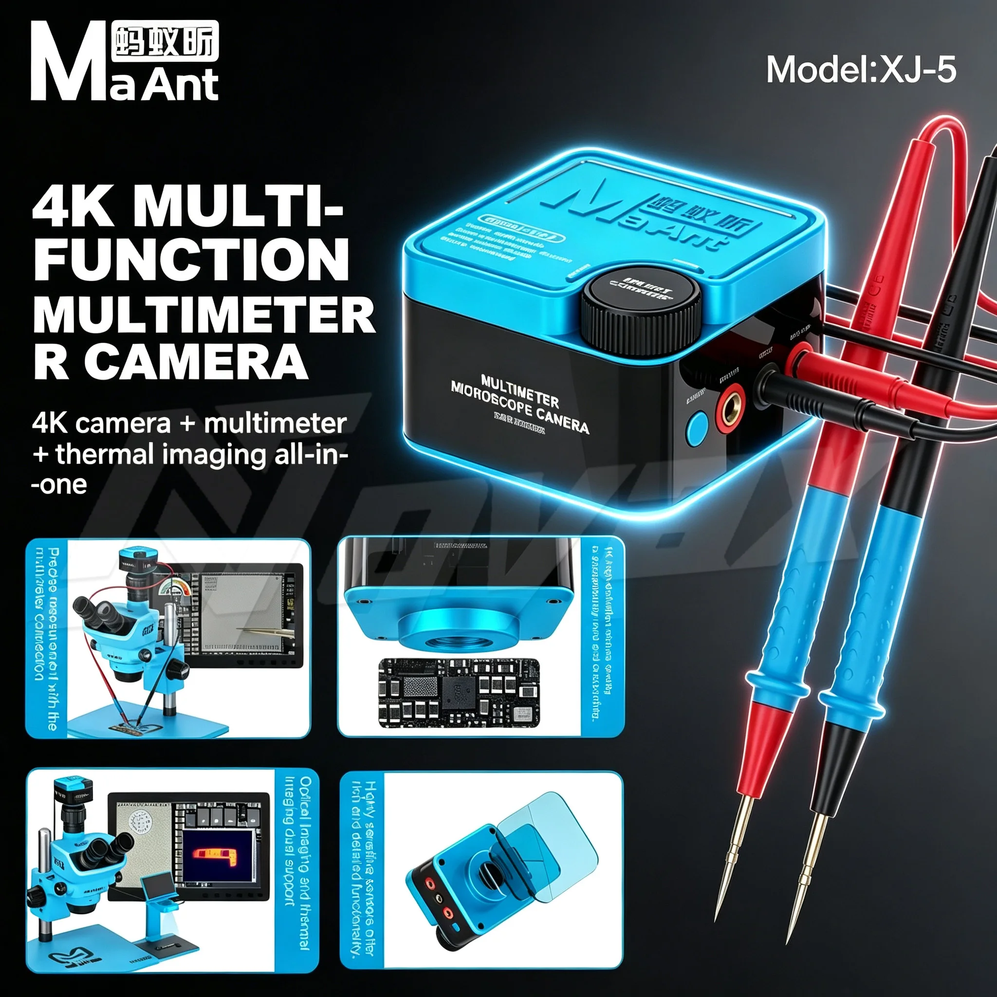 Maant XJ-5 4K UHD 30FPS multimeter microscope camera with built-in 1/1.8 CMOS sensor, suitable for mobile phone maintenance