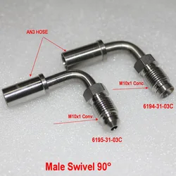 M10x1 Male Swivel CONC. CONV 90° Fitting For AN3 Braided Hose