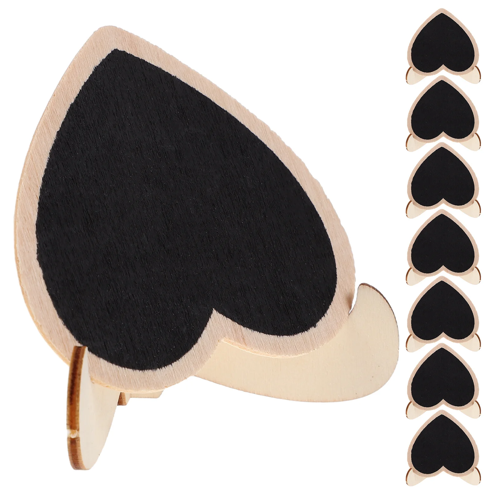 10 قطعة السبورة الخشبية على شكل قلب سبورة صغيرة لحفلات الزفاف وعيد الميلاد وقائمة الجدول رقم علامة عرض متعددة الوظائف #6