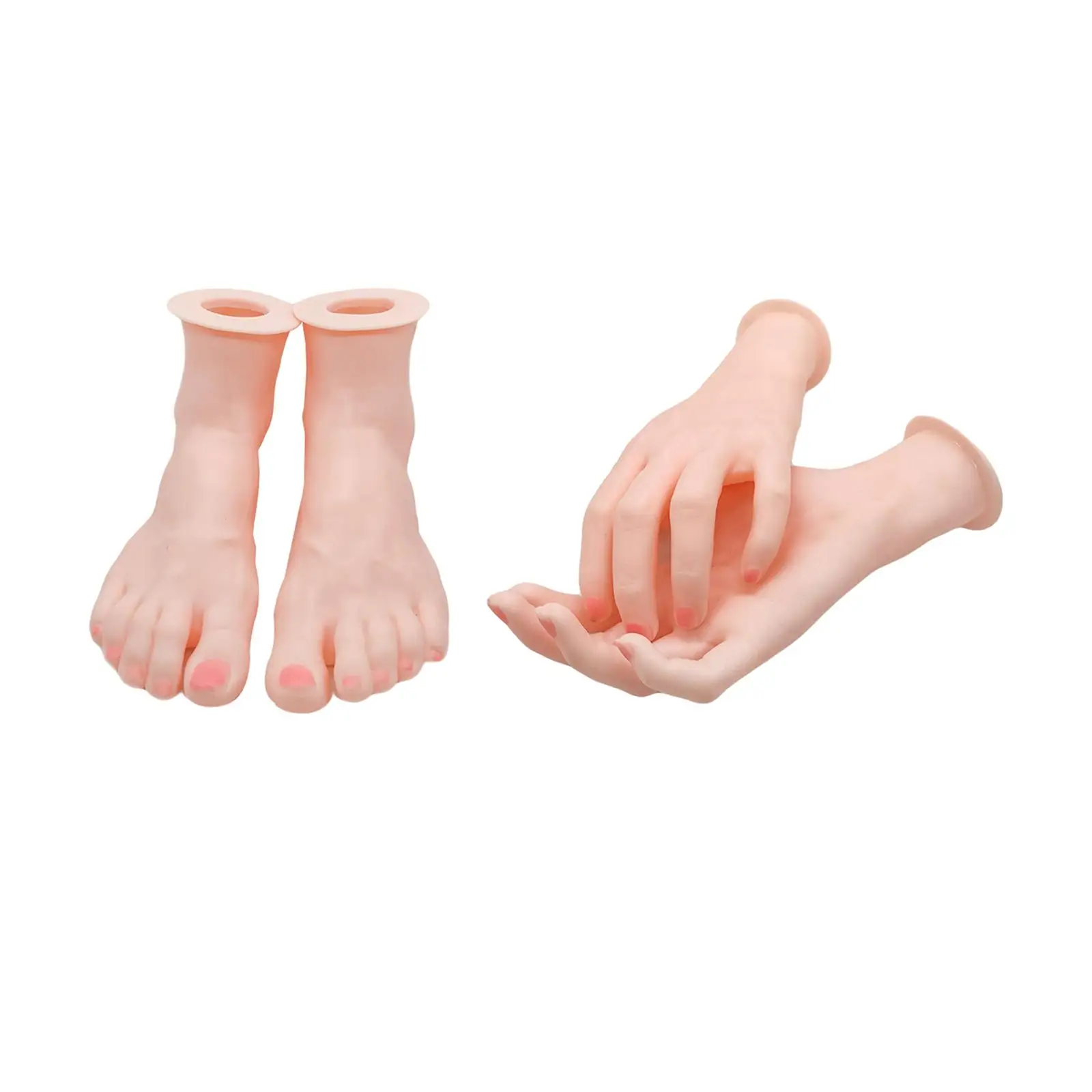 Silicone Mannequin Hand Acrylic Nails Rings Home Organization Display Stand Practice Model for Nail Technician and Beginner
