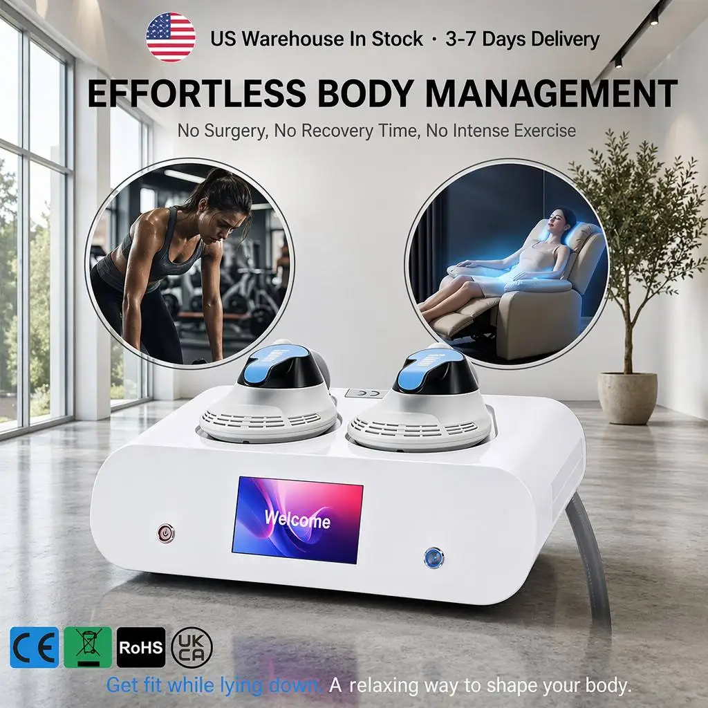 EMS Sculpting Us Warehouse Deliver Professional 2in1 HIEMT 2-Handle Non-Invasive High Intensity for Butt Lift Muscle Stimulator