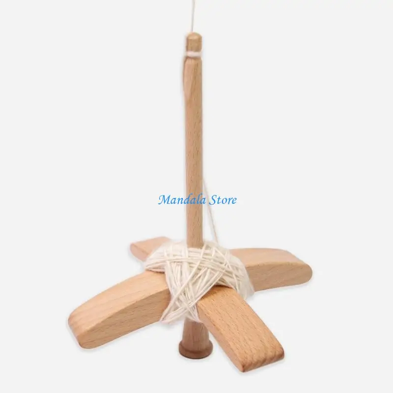 U2JC Drop Spindle Weaving Spinner Wheel Crosses-Shaped Wooden Turkish Spindle - view 5