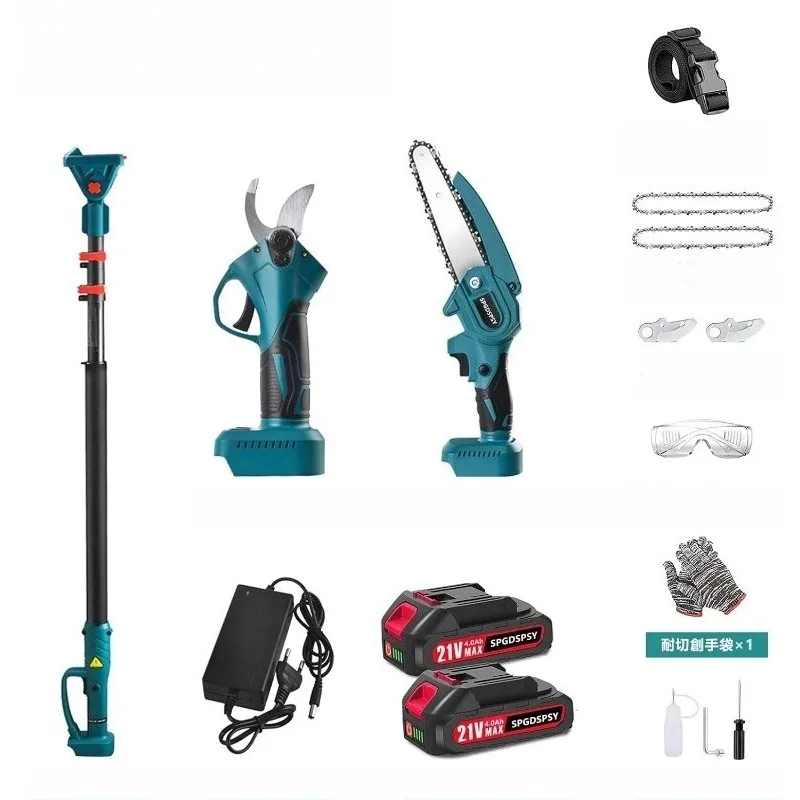 

Lithium battery high branch pole set high branch shears retractable garden pruning shears logging chainsaw
