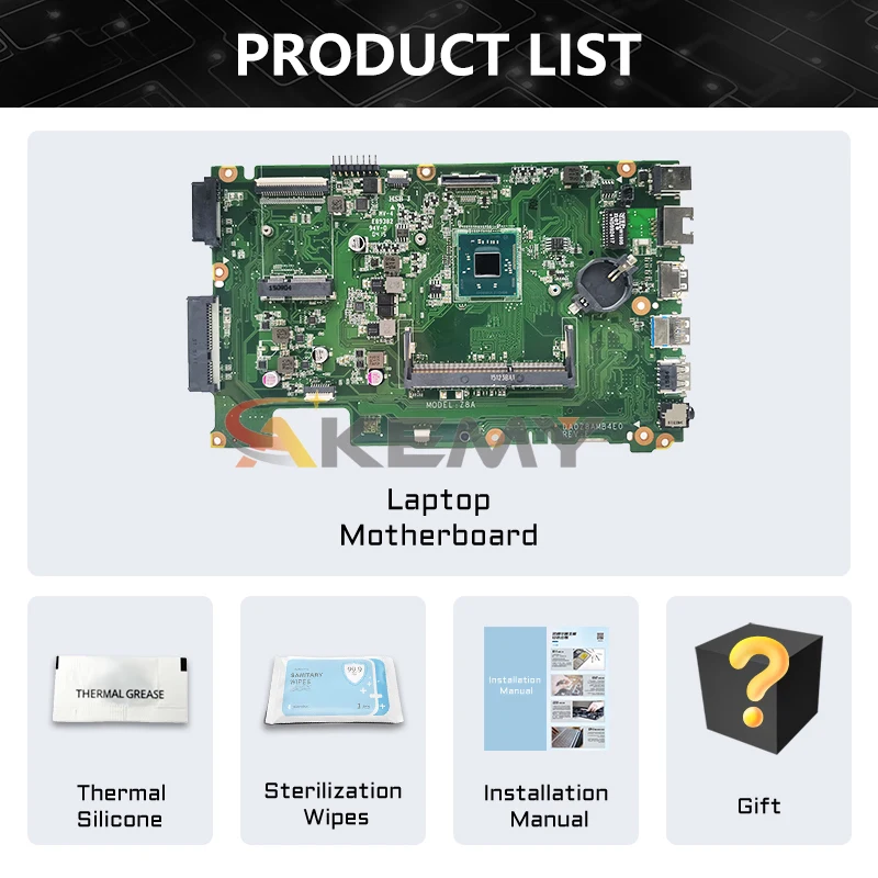 AKEMY DA0Z8AMB4E0 Mainboard For Acer Aspire ES1-411 NBMRU11002 NBMRU110026 Laptop motherboard N2840 CPU 100% Test OK