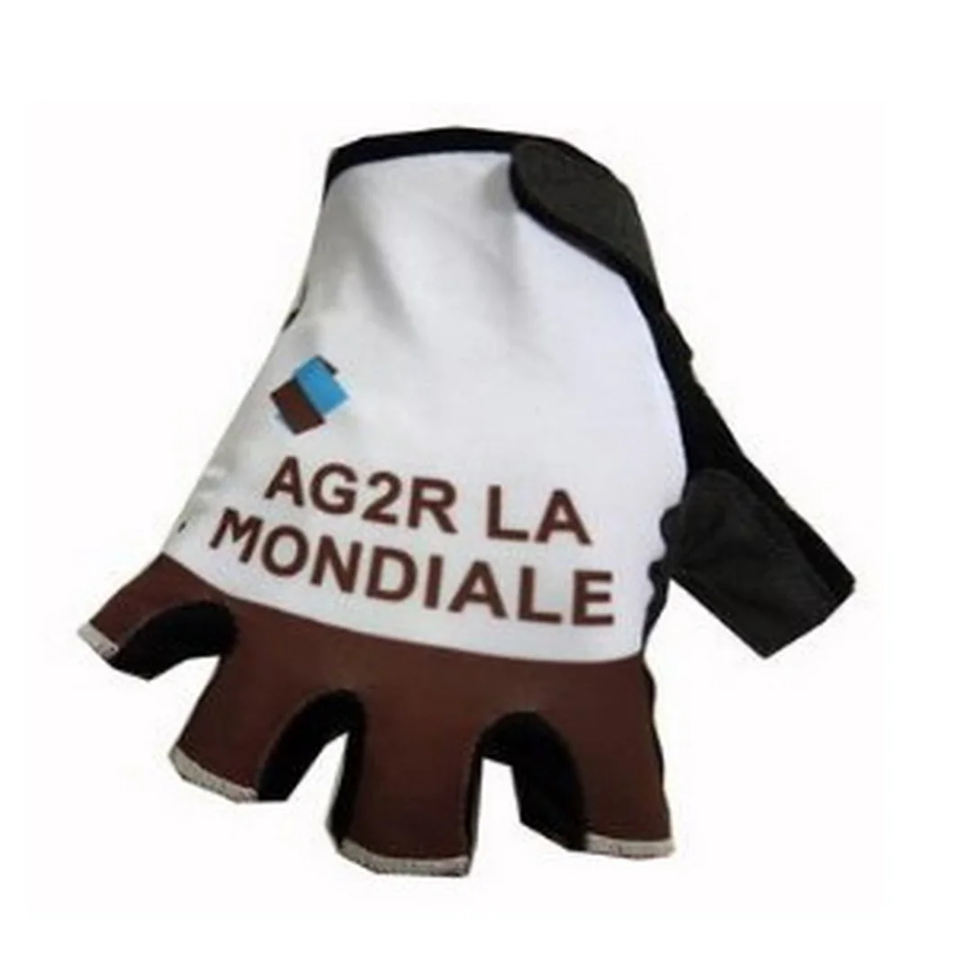 AG2R Team RETRO CLASSIC One Pair Sports Half Finger Cycling Jersey Gloves MTB Road Mountain Bike Bicycle Gel Gloves