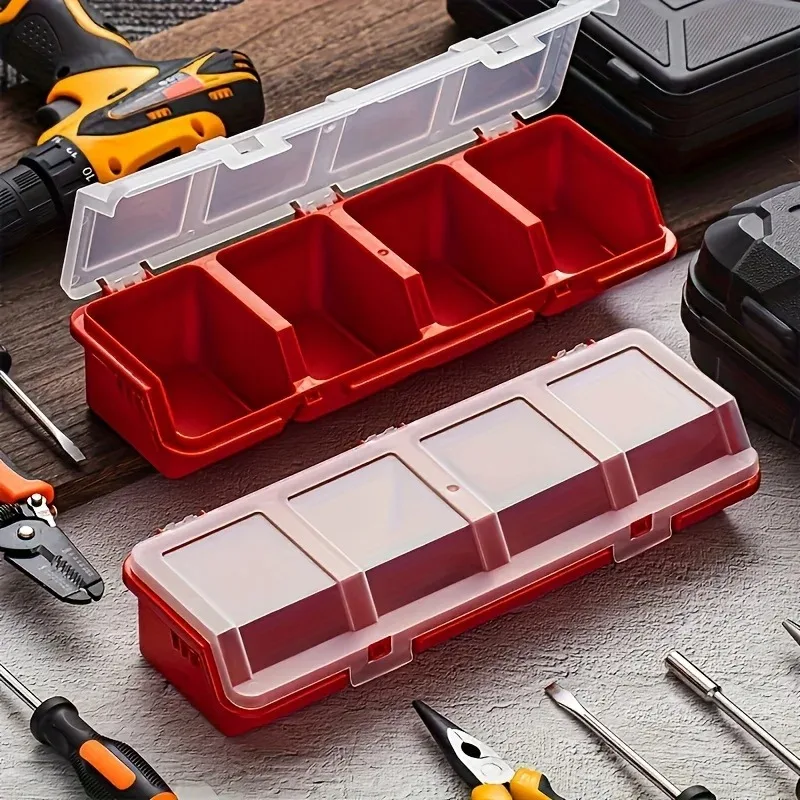

1PC Multi-Compartment Organizer Box For Screws Small Parts - Durable Plastic Hardware And Jewelry Storage Case