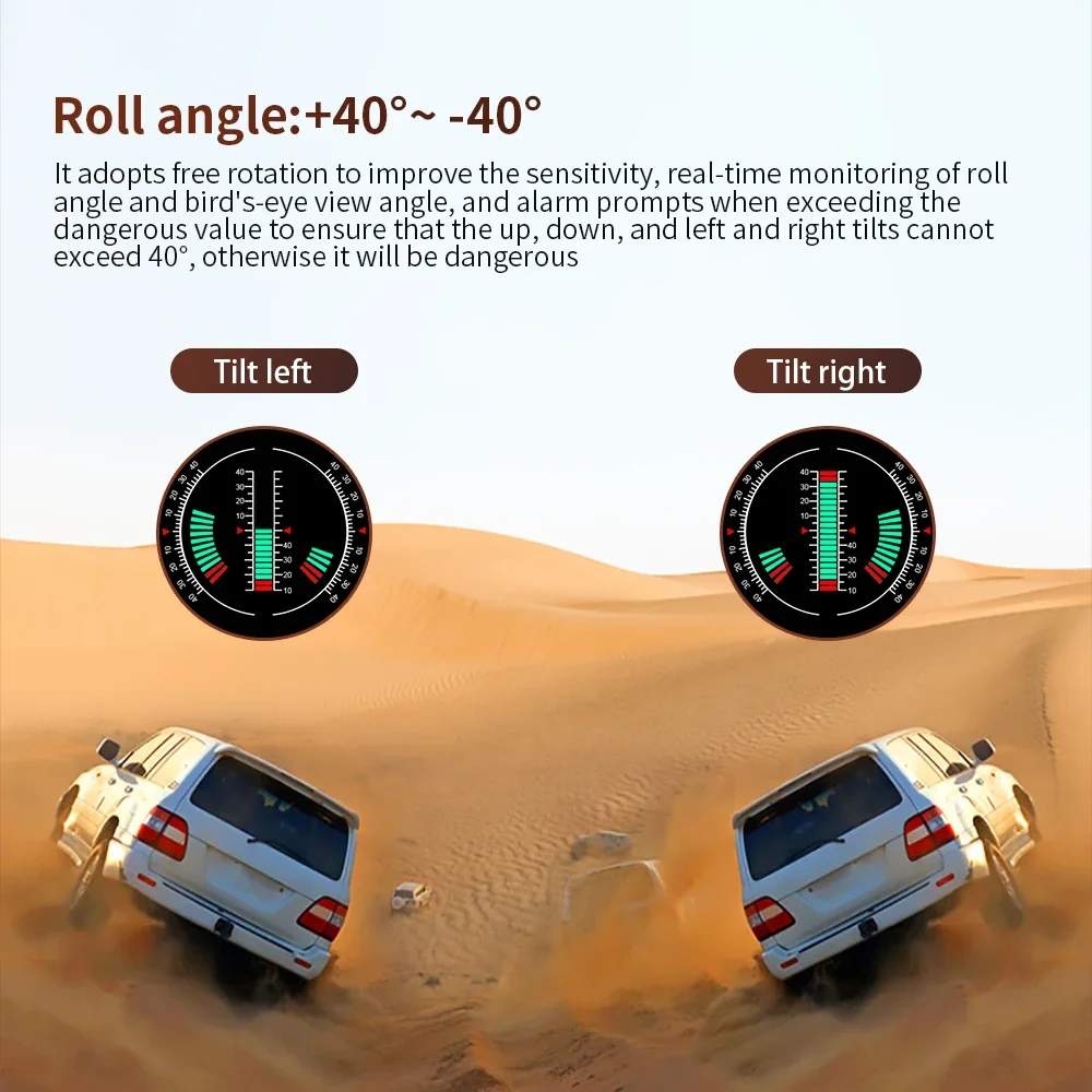 P18 GPS Slope Meter HUD Head Up Display 4x4 Inclinometer off-Road Digital Automotive Speedometer KMH MPH Compass Altitude Clock - Image 4