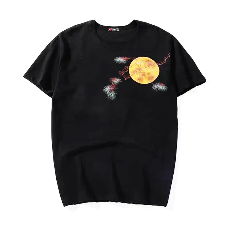 Lyprerazy Glede Rabbit Embroidery Men's T-shirt Retro Harajuku Summer Casual Short-sleeved Top Tees