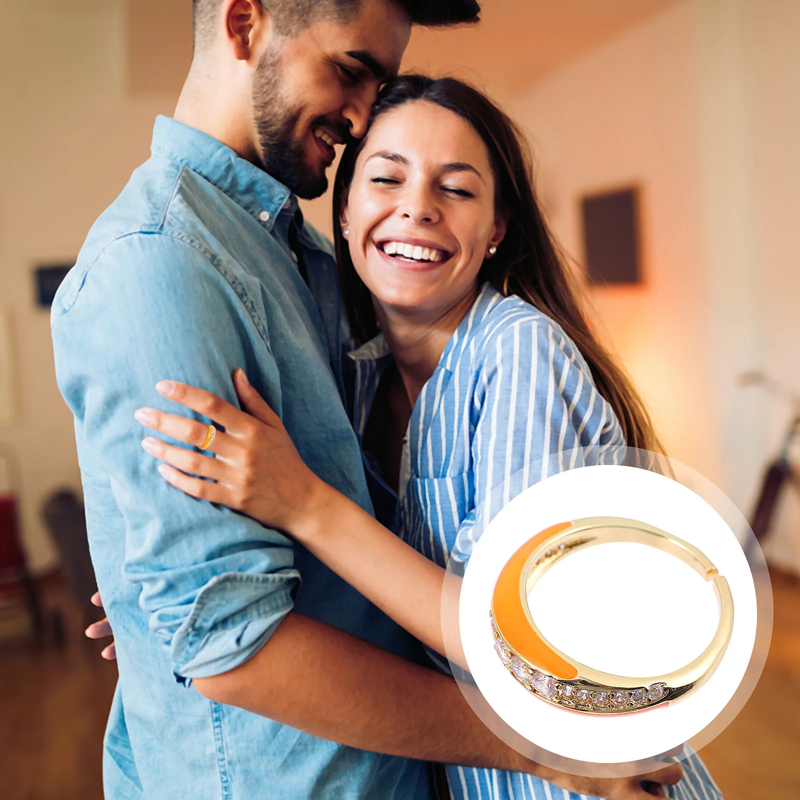 

1pcs Adjustable Ring For Women Fashion Finger Ring Jewelry Opening Design Party Banquet Dance Daily Wear Accessory