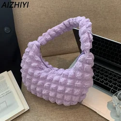 Women's Bag Quilted Top Handle Bag Pleated Bubbles Cloud Shoulder Bag Cute Causal Handbags Purse Hobo Bag Ladies Small Tote Bags