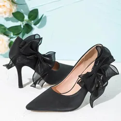 Multi-coloured Bow Shoe Decoration Handmade Designer Fashion Elegant Shoe Decoration for Crocs Vintage Shoe Buckle Decoration