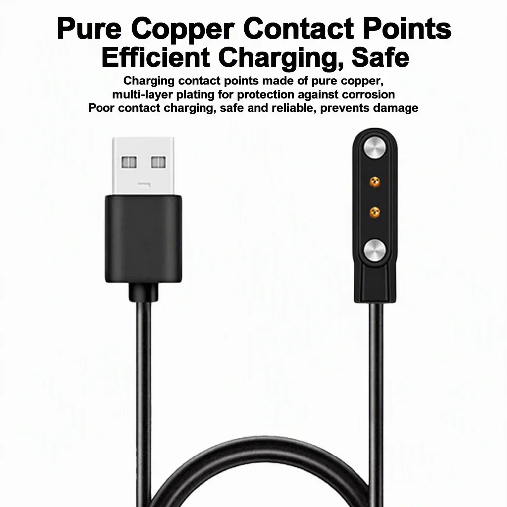 2Pin 4Pin 5Pin Magnetic Charging Cable USB to Pogo Pin for Smart Watch Earphone Wristband Glasses 60cm 5V Dock Charger Adapter