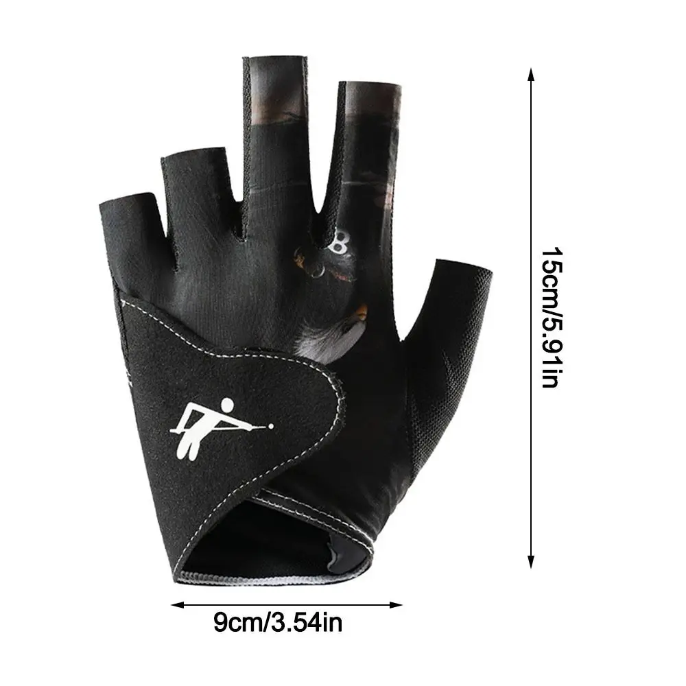 Left Hand Billiards Glove Elastic Breathable Half Fingers Glove Non Slip Billiard Training Gloves Fitness Accessories
