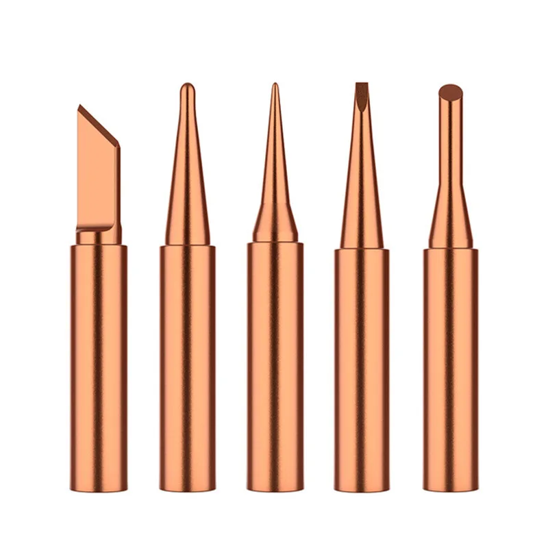 5Pcs 900M/936 Soldering Iron Pure Copper Soldering Iron Head Set Inside Hot Bare Copper Electric Soldering Iron Tip