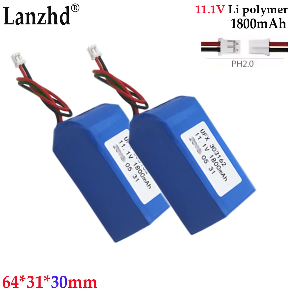 3S1P Li lithium battery 11.1V For Smart lighting smart water pump induction speaker visual door lock battery 303162 1800mAh