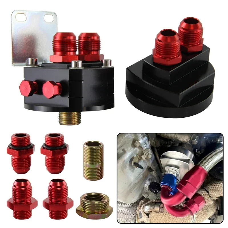 

Универсальный AN10 и AN8 M20 * 1,5 и 3/4 "-16 UNF, радиатор масляного фильтра, переходник для сэндвич-пластины, черный/красный