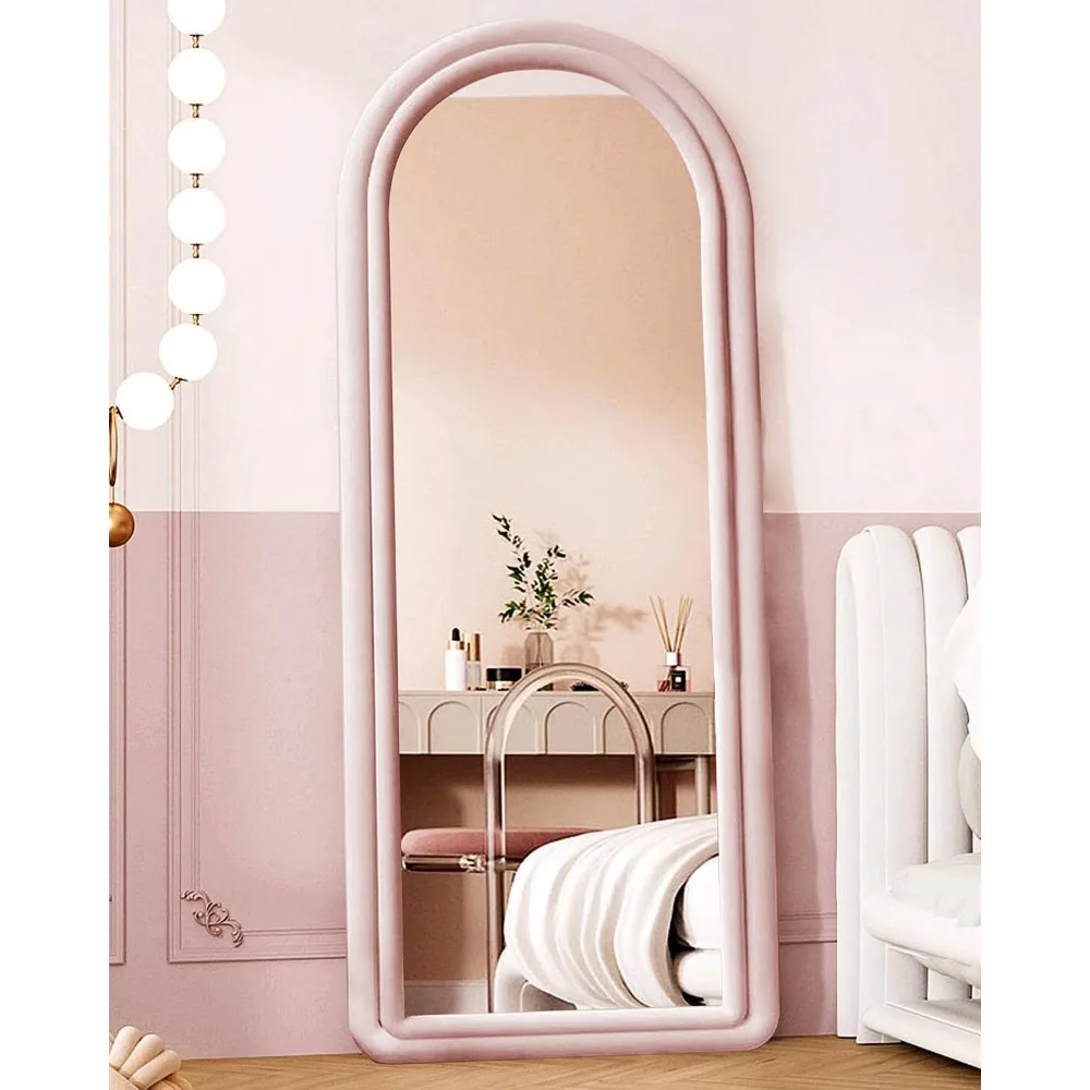 

Floor Mirror, Arched Full Length with Stand, Standing ,Full Body , Large , Wall , Freestanding, Mounted Flannel