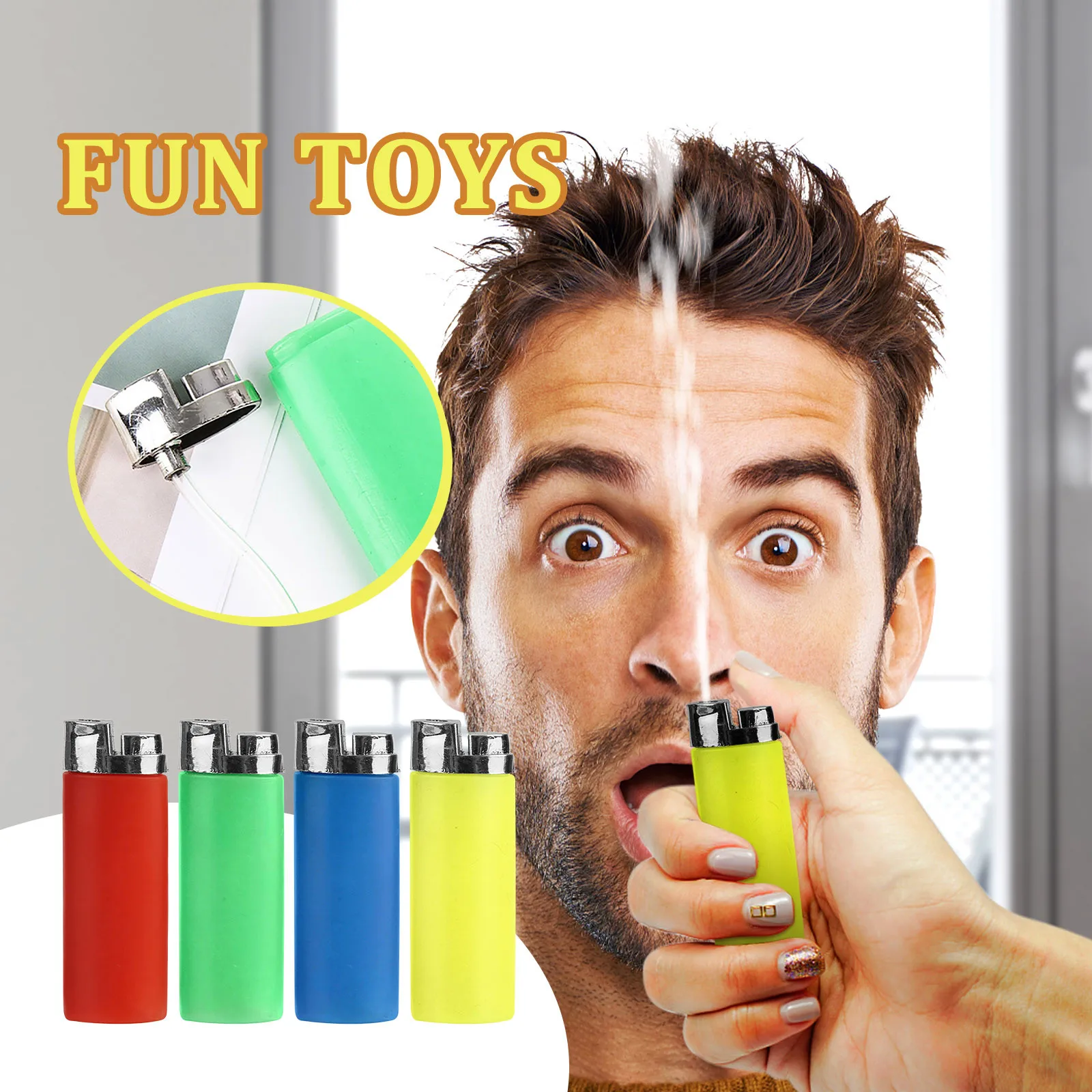 1PCS Novelty Water Squirting Lighter Fake Lighter Joke Prank Trick Toy Party Gag Toys For Kids Children Gifts Funny Gags Toys