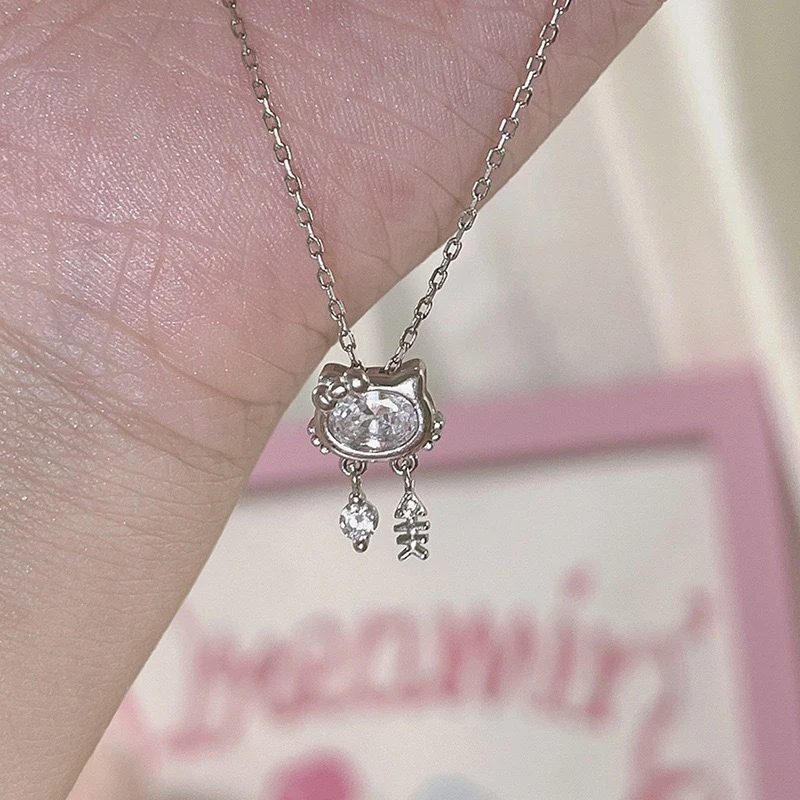GANPUP Minimalistische Funkelnde Zirkonia-Anhänger-Halsketten für Damen, Modische Neue Halskette, Schmuck für Party und Geburtstagsgeschenk – Detail 6