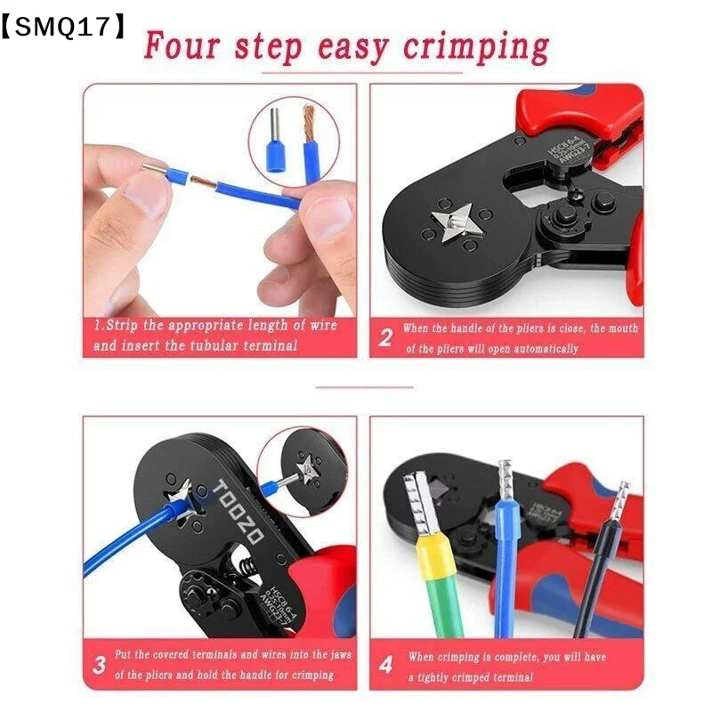 Crimping Tool HSC8 6-4A Wire Stripper Crimp Connector 0.25-10mm Ferrule Pliers 1200pcs Terminals Wire Stripper Professional - view 3
