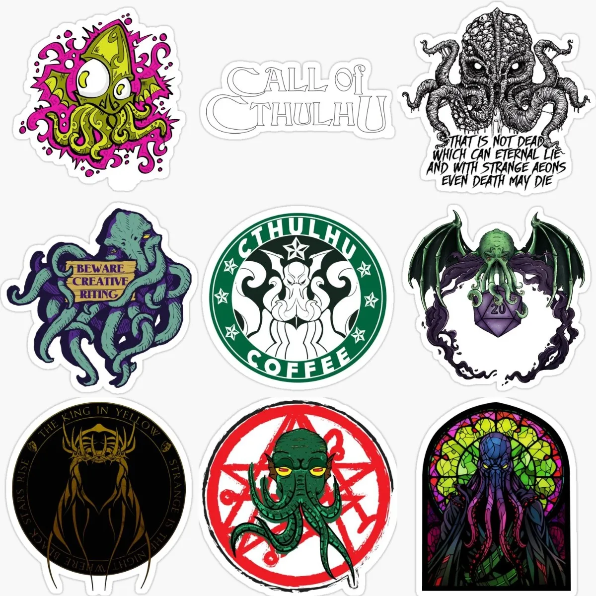 Cthulhu Great Old Ones Octopus Creative PVC Accessories Sticker for Decorate Fridge Car Motorcycle Off-road Helmet Bumper Decal