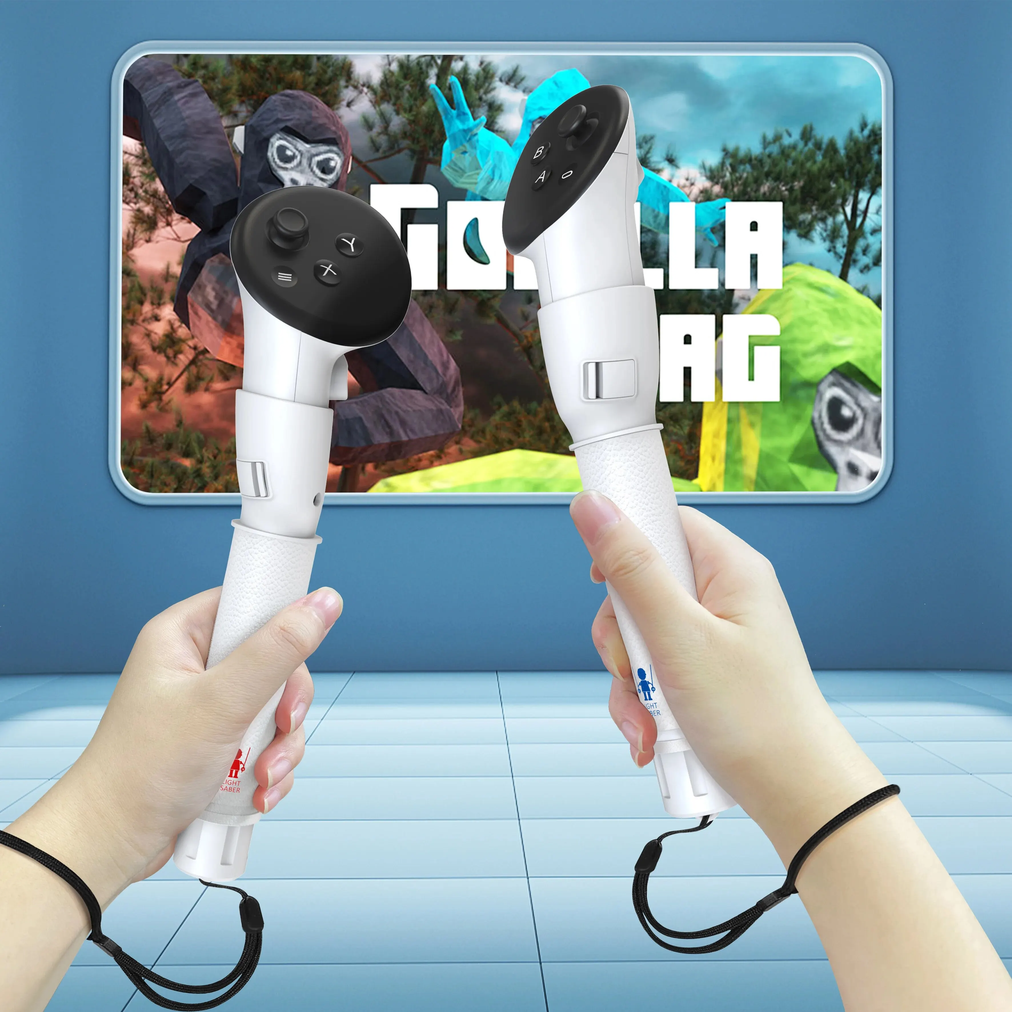 Handle Attachments for Oculus Quest 3 Controller Accessories, VR Gorilla Tag Long Arms Grips for Beat Saber Golf Club Baseball