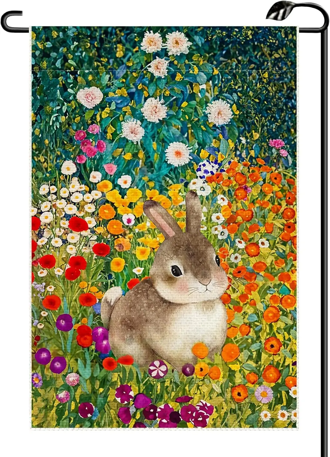 Easter Bunny Garden Flag 12x18 Inch Vertical Double Sided Colorful Floral Spring Small Flags Farmhouse Outside Decoration Fo SSL
